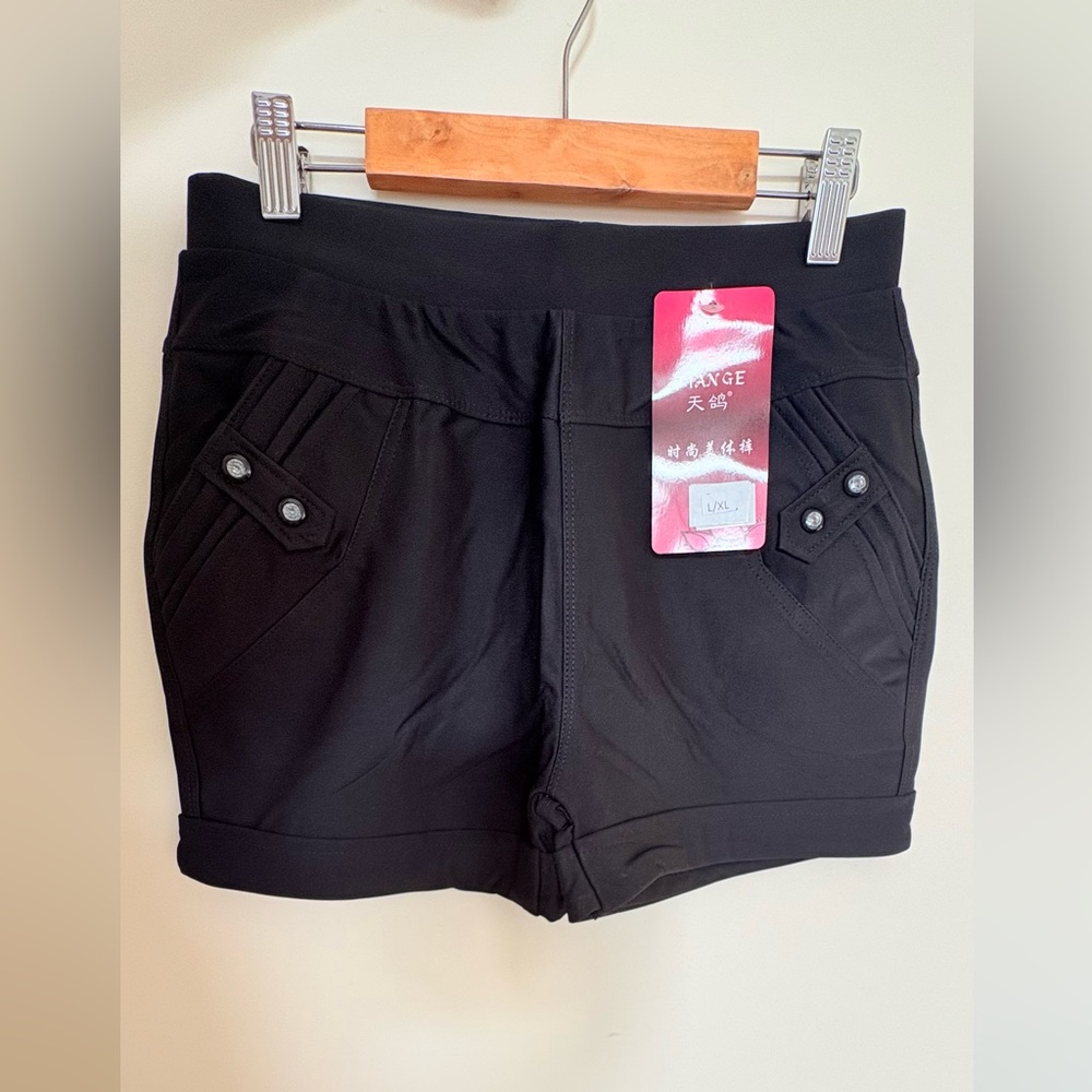 Black High Waist Shorts with Sleek Design